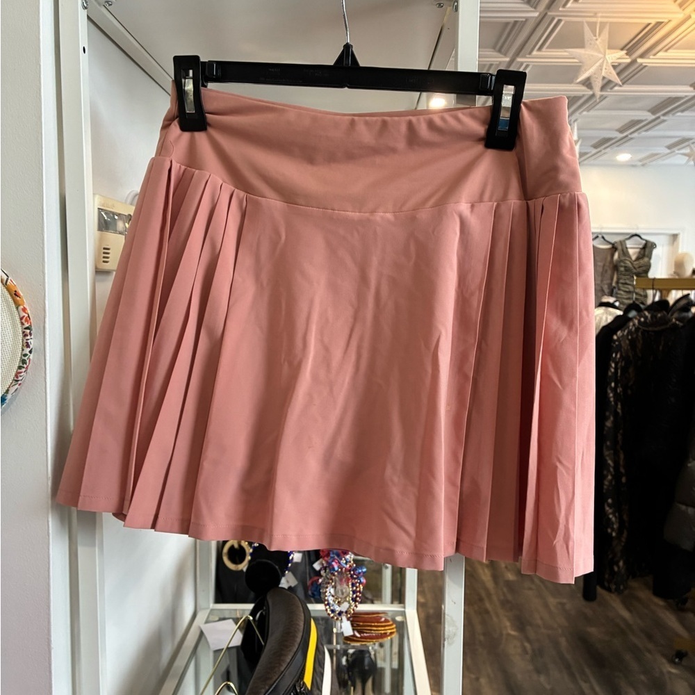 CALIA Women's 14" Side Pleat Court Skort in a pink color (Guava Pink) size M - Picture 3 of 5